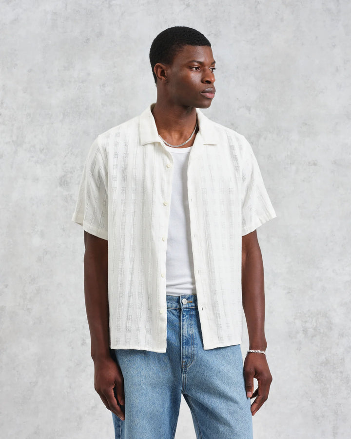 Open Weave Didcot SS Shirt - Ecru