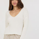 Leya V Neck - Chalk