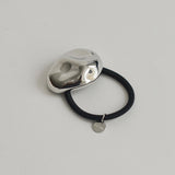 Large Pebble Hair Tie - Silver