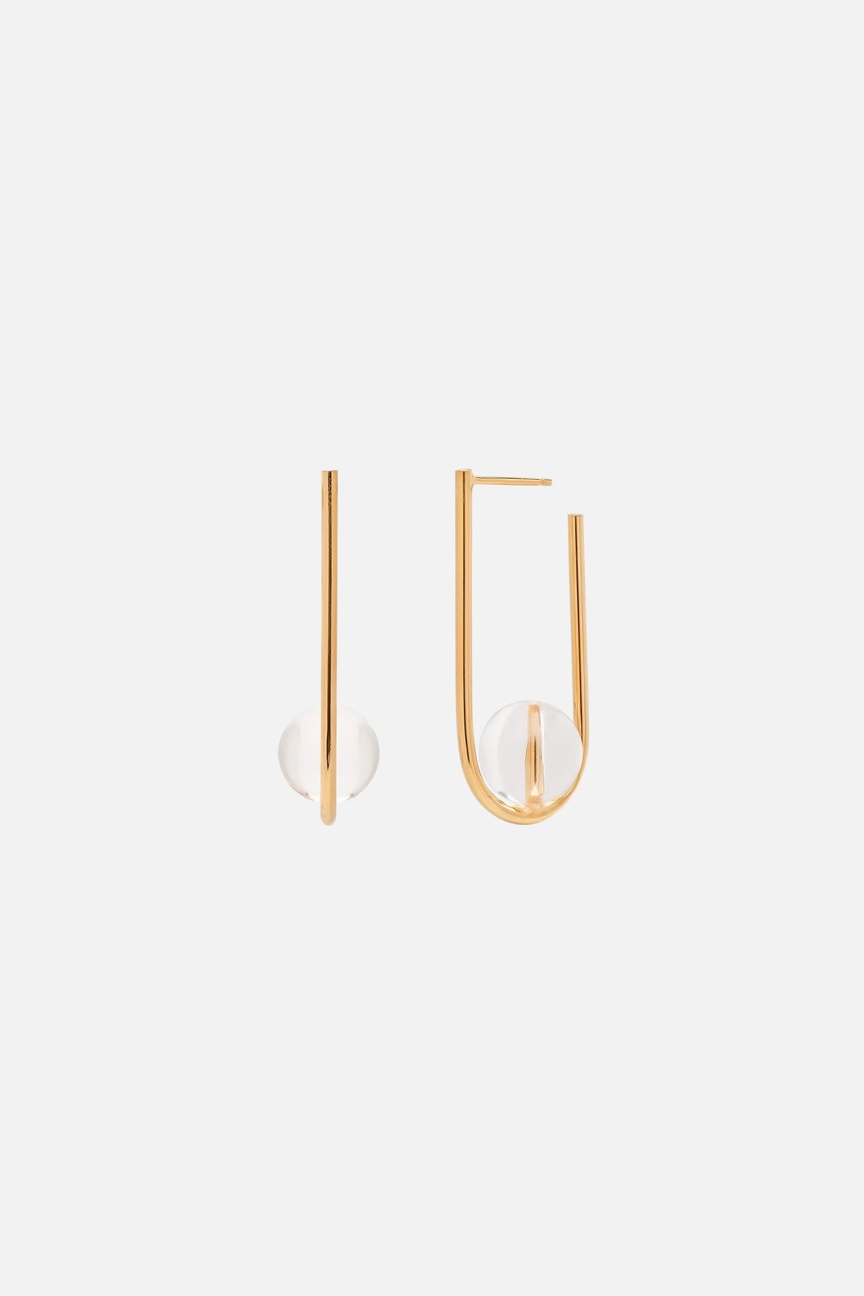 Balance Earrings - Clear/ Gold