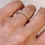 Double Banded Bead Ring - Gold