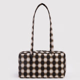 Nylon Bowler Bag - Blurred Gingham Brown