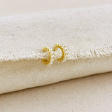 Petite Pearl C Hoops - Gold