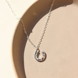 Horseshoes Charm Necklace - Silver
