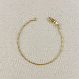 Rounded Figaro Chain Bracelet - Gold