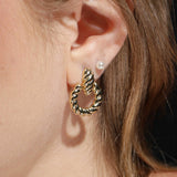 Croissant Drop Earrings - Gold