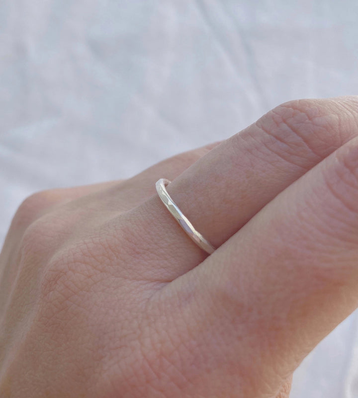 Hammered Stacking Ring - Silver