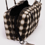 Nylon Bowler Bag - Blurred Gingham Brown