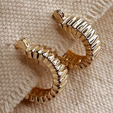 Ridged Hoops - Gold