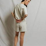 Ezra Terry Short Sleeve Sweatshirt - Oatmeal