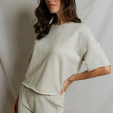 Ezra Terry Short Sleeve Sweatshirt - Oatmeal