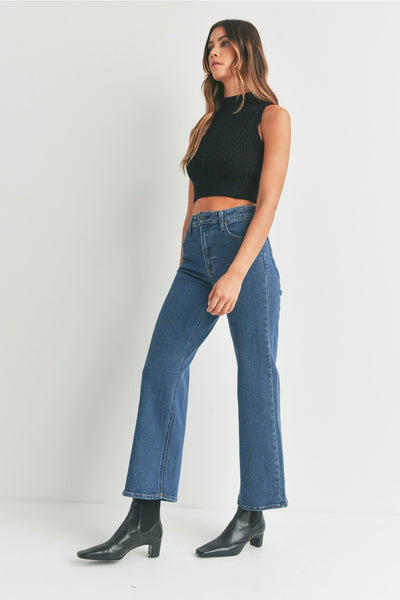 Full Length Straight Jeans - Dark Denim