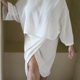 Robyn Waffled Cotton Top - Natural