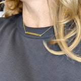 Polished Bar Necklace - Gold