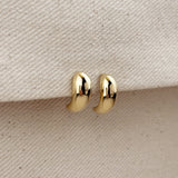Polished Curved Studs - Gold