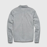 Brian Brushed Twill Shirt - White / Navy