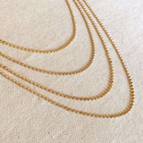 Flat Ball Chain Necklace - Gold