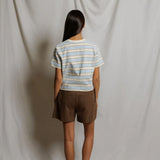 Gia Crew Tee - Pacific Blue Stripe