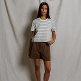 Gia Crew Tee - Pacific Blue Stripe