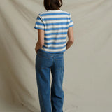 Gia Crew Tee - Pacific Blue Stripe