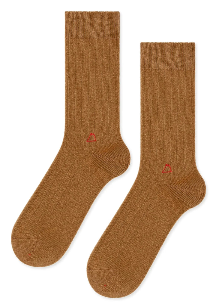 Roma Cashmere Socks - Camel