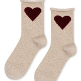 Love Cashmere Crew Socks - Beige