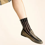 Mykonos Sheer Short Crew Sock - Black