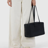 Medium Nylon Bowler Bag - Black