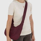 Medium Nylon Crescent Bag - Mahogany