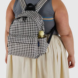 Medium Nylon Backpack - Black & White Gingham