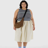 Medium Nylon Crescent Bag - Leopard