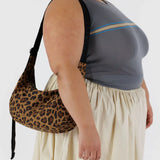 Medium Nylon Crescent Bag - Leopard