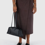 Recycled Leather Bowler Bag - Black