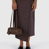 Small Recycled Leather Bowler Bag - Brown
