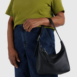 Mini Recycled Leather Shoulder Bag - Black
