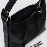Mini Recycled Leather Shoulder Bag - Black