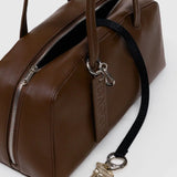 Recycled Leather Bowler Bag - Brown