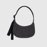 Small Nylon Crescent Bag - Washed Black Denim
