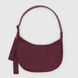 Medium Nylon Crescent Bag - Mahogany