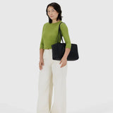 Medium Nylon Bowler Bag - Black
