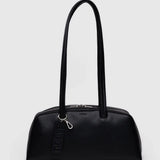 Recycled Leather Bowler Bag - Black