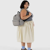 Medium Nylon Backpack - Black & White Gingham