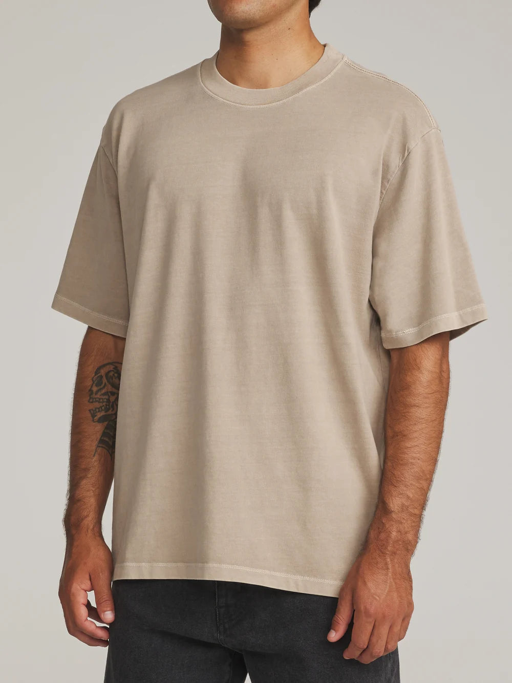 Box Fit Tee - Taupe Vintage Wash