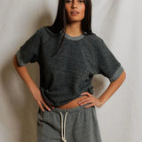 Kennedy Fleece Short Sleeve - Dark Heather Grey