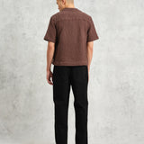 Boxy Dobby Lido SS Shirt - Brown