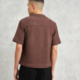 Boxy Dobby Lido SS Shirt - Brown