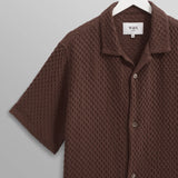 Boxy Dobby Lido SS Shirt - Brown