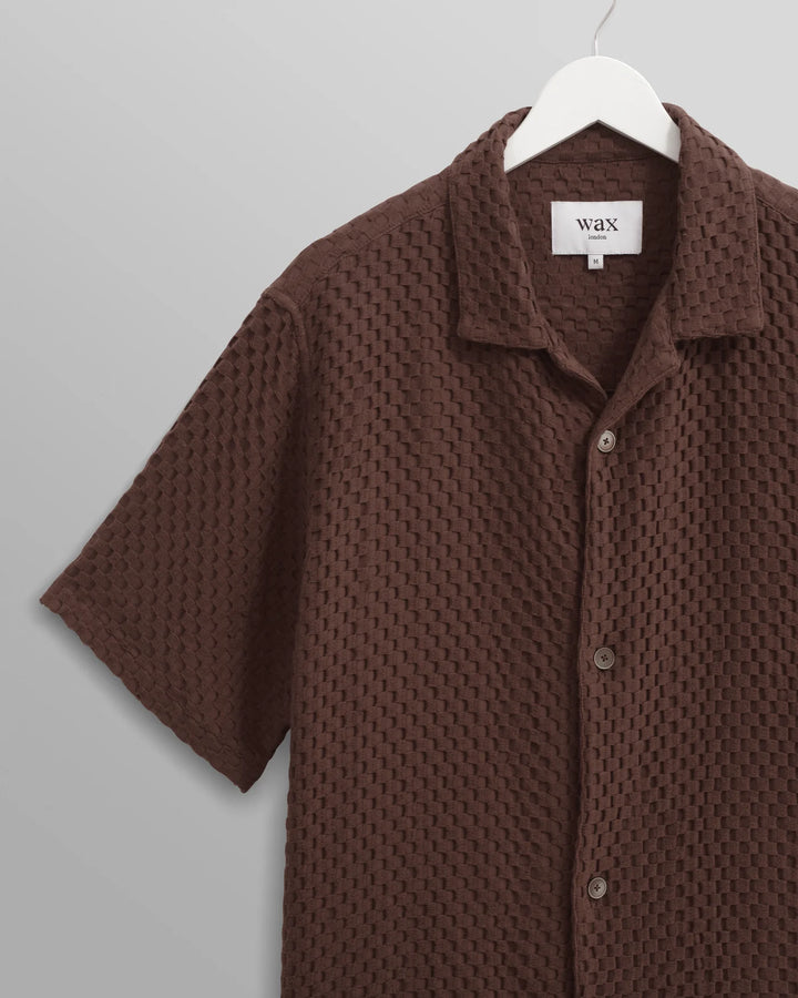 Boxy Dobby Lido SS Shirt - Brown