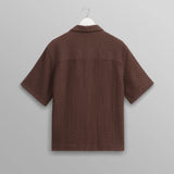 Boxy Dobby Lido SS Shirt - Brown