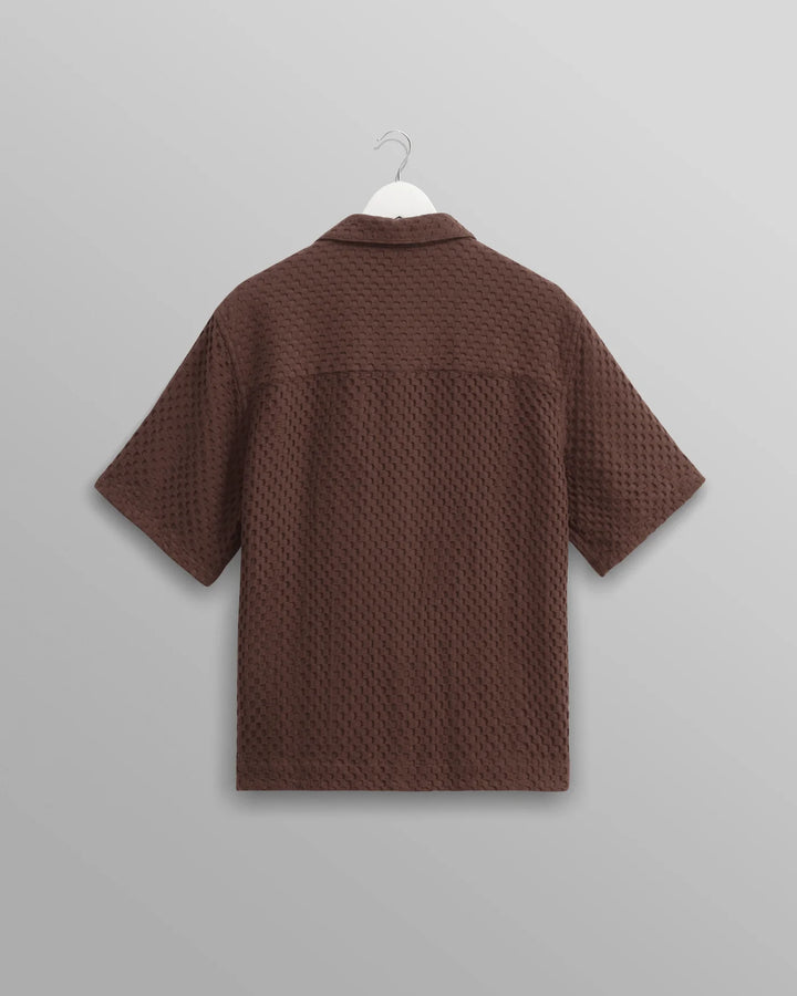 Boxy Dobby Lido SS Shirt - Brown